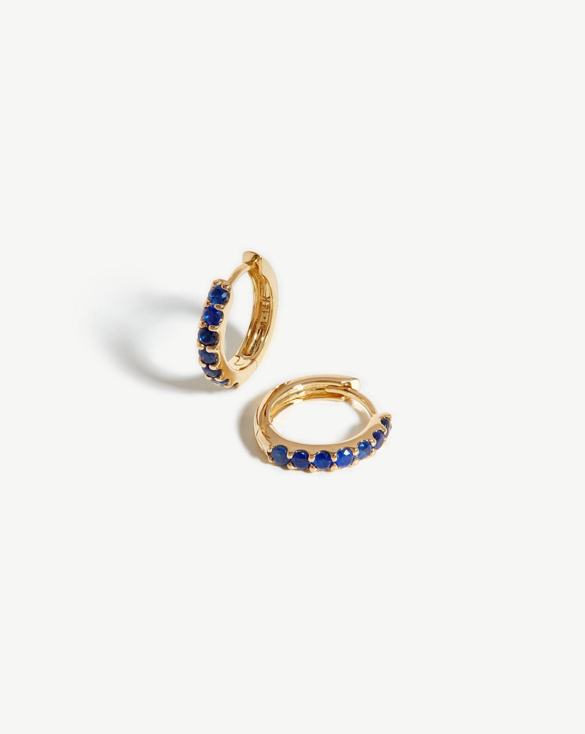Solid Gold Sapphire Huggies