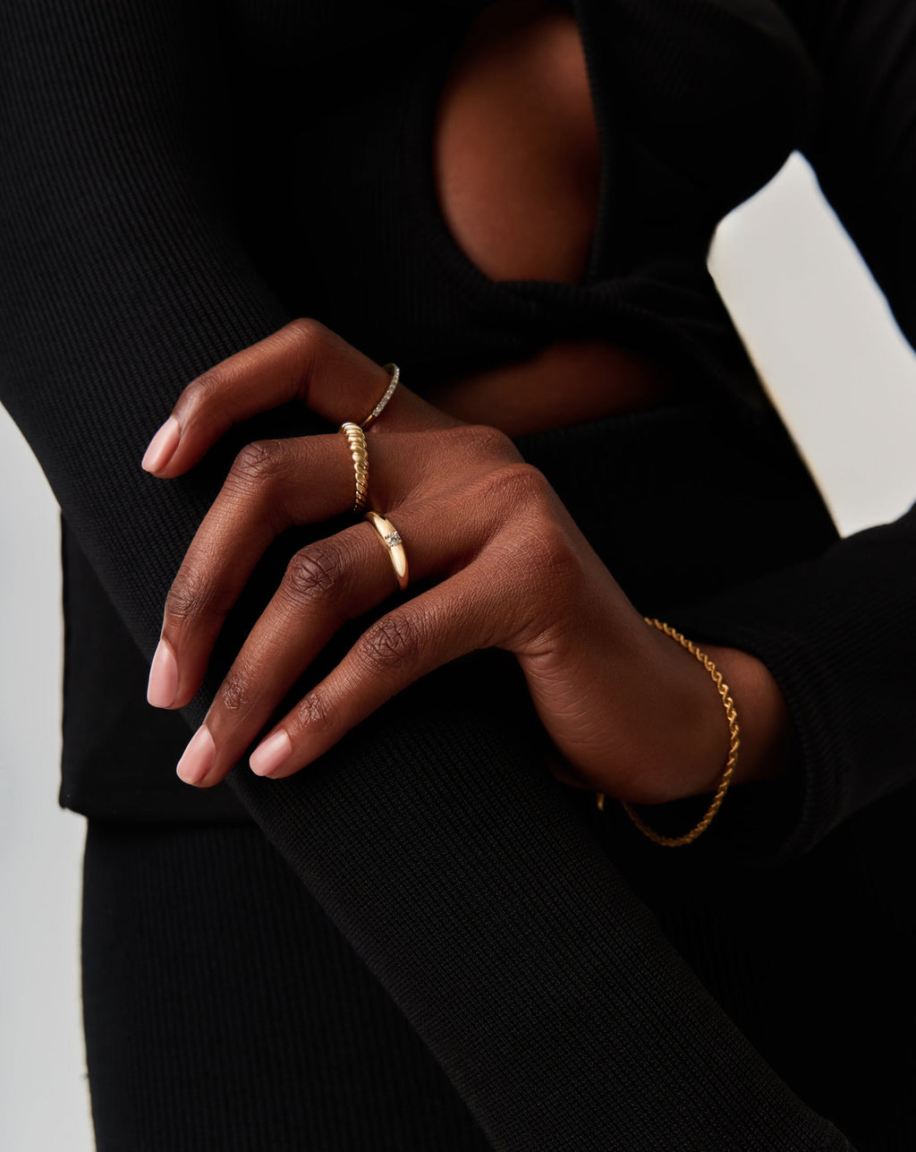 Solid Gold Single Diamond Classic Dome Ring | 9ct Solid Yellow Gold/Diamond