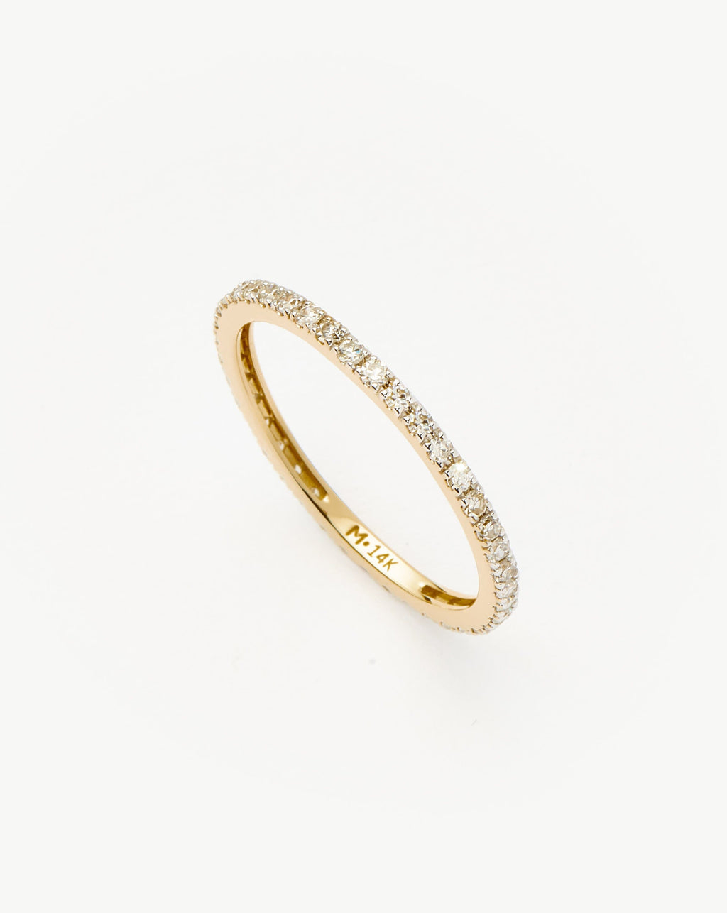 Solid Gold Slim Eternity Ring | 9ct Solid Yellow Gold/Diamond