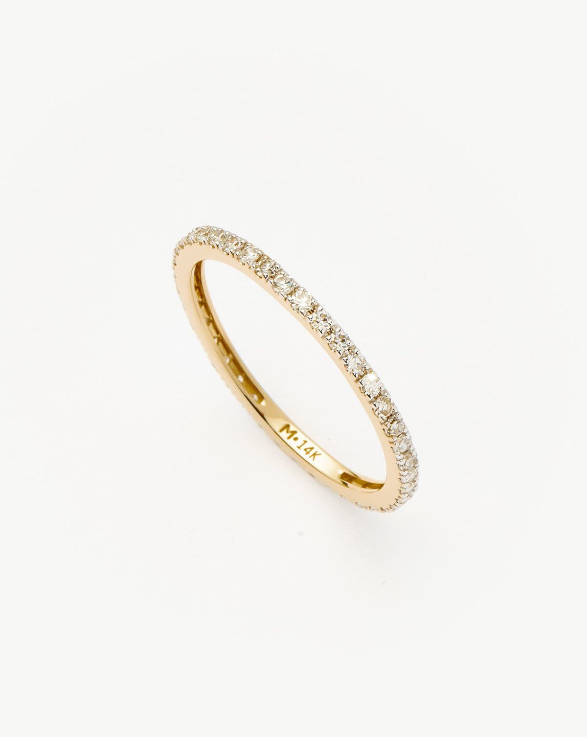 Solid Gold Slim Eternity Ring | 9ct Solid Yellow Gold/Diamond