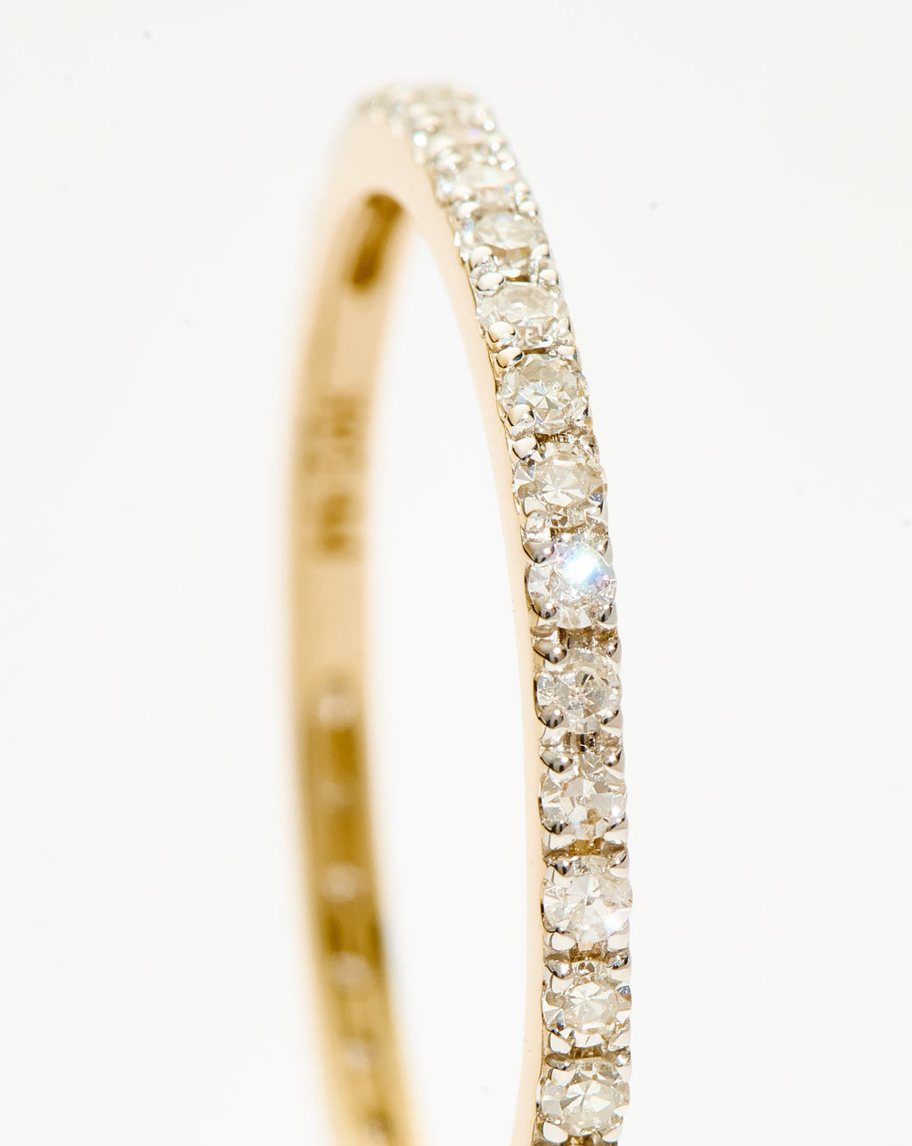 Solid Gold Slim Eternity Ring | 9ct Solid Yellow Gold/Diamond