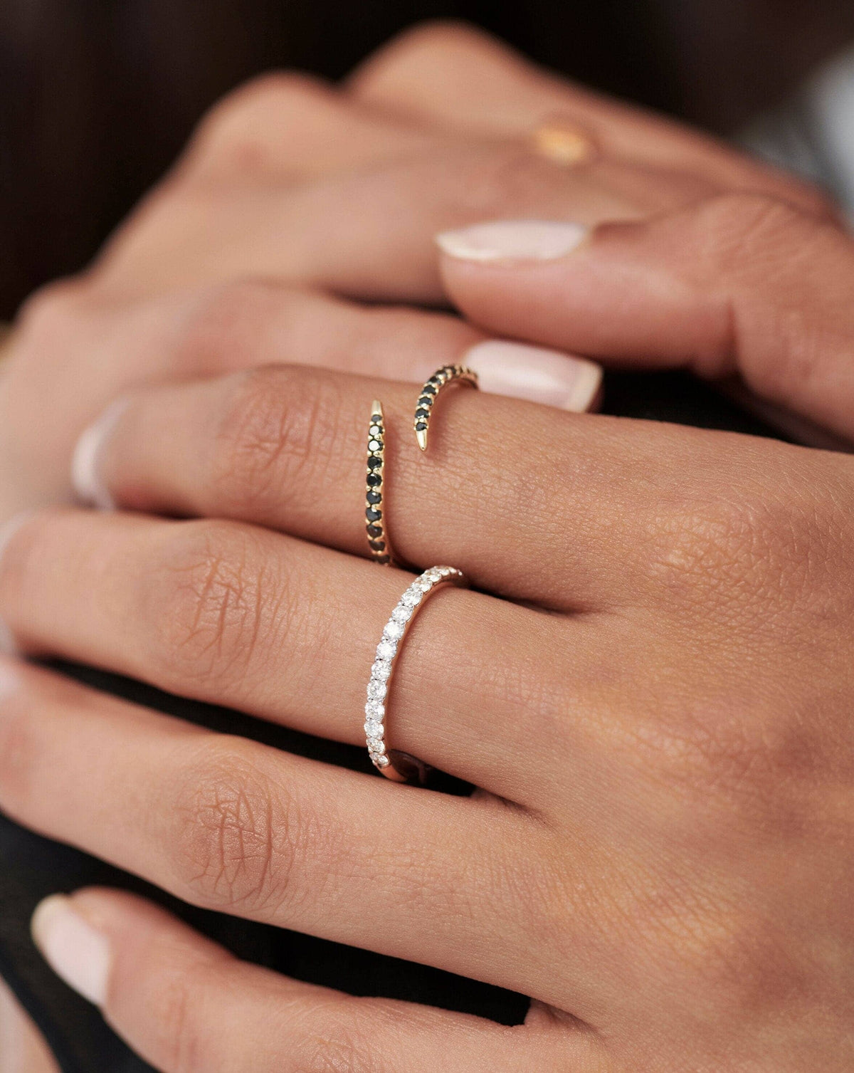 Solid Gold Slim Half Eternity Ring | 9ct Solid Yellow Gold/Diamond
