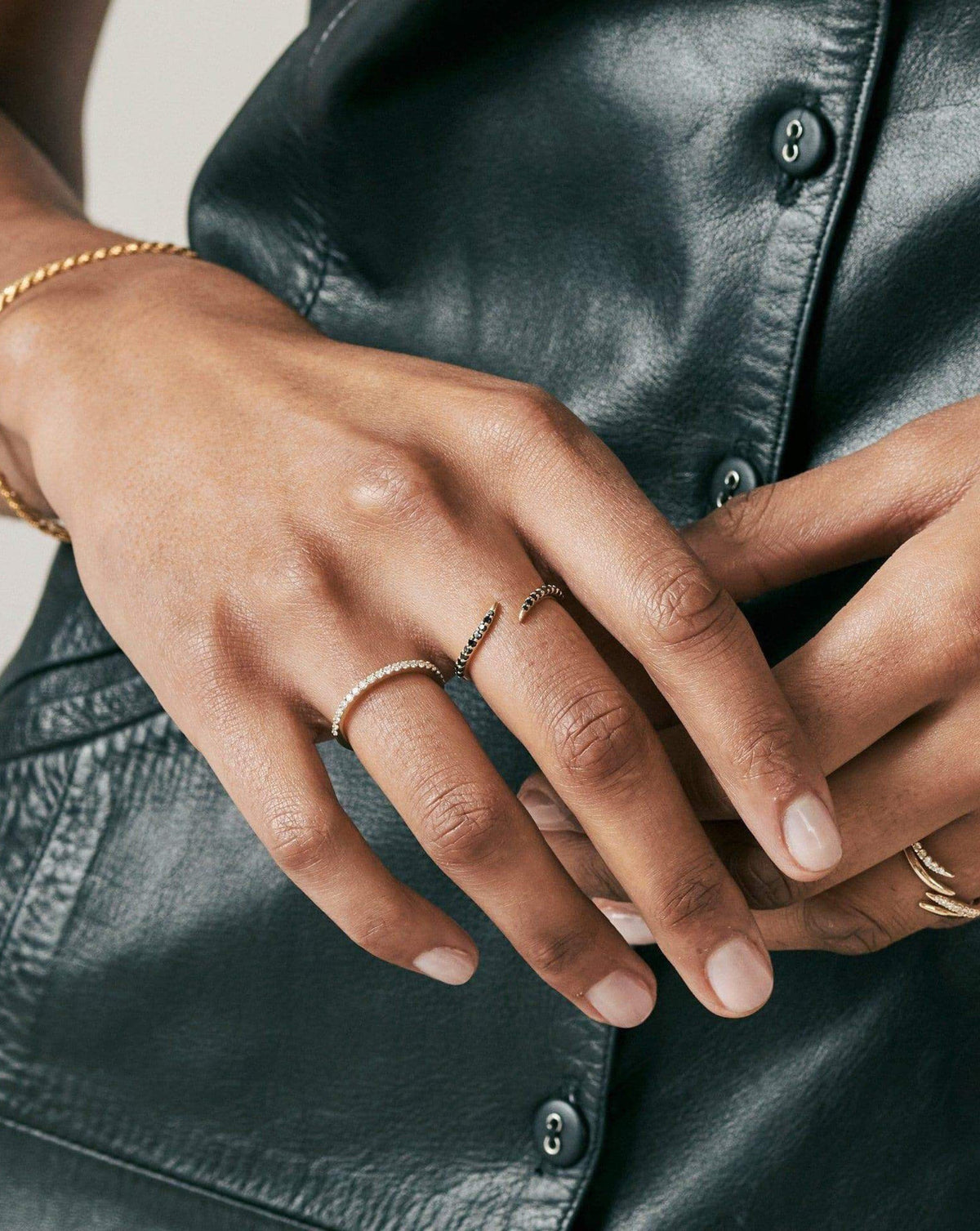 Solid Gold Slim Half Eternity Ring | 9ct Solid White Gold/Diamond