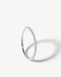 Solid Gold Slim Half Eternity Ring | 9ct Solid White Gold/Diamond