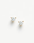 Solid Gold Small Solitaire Diamond Stud Earrings | 9ct Solid Yellow Gold