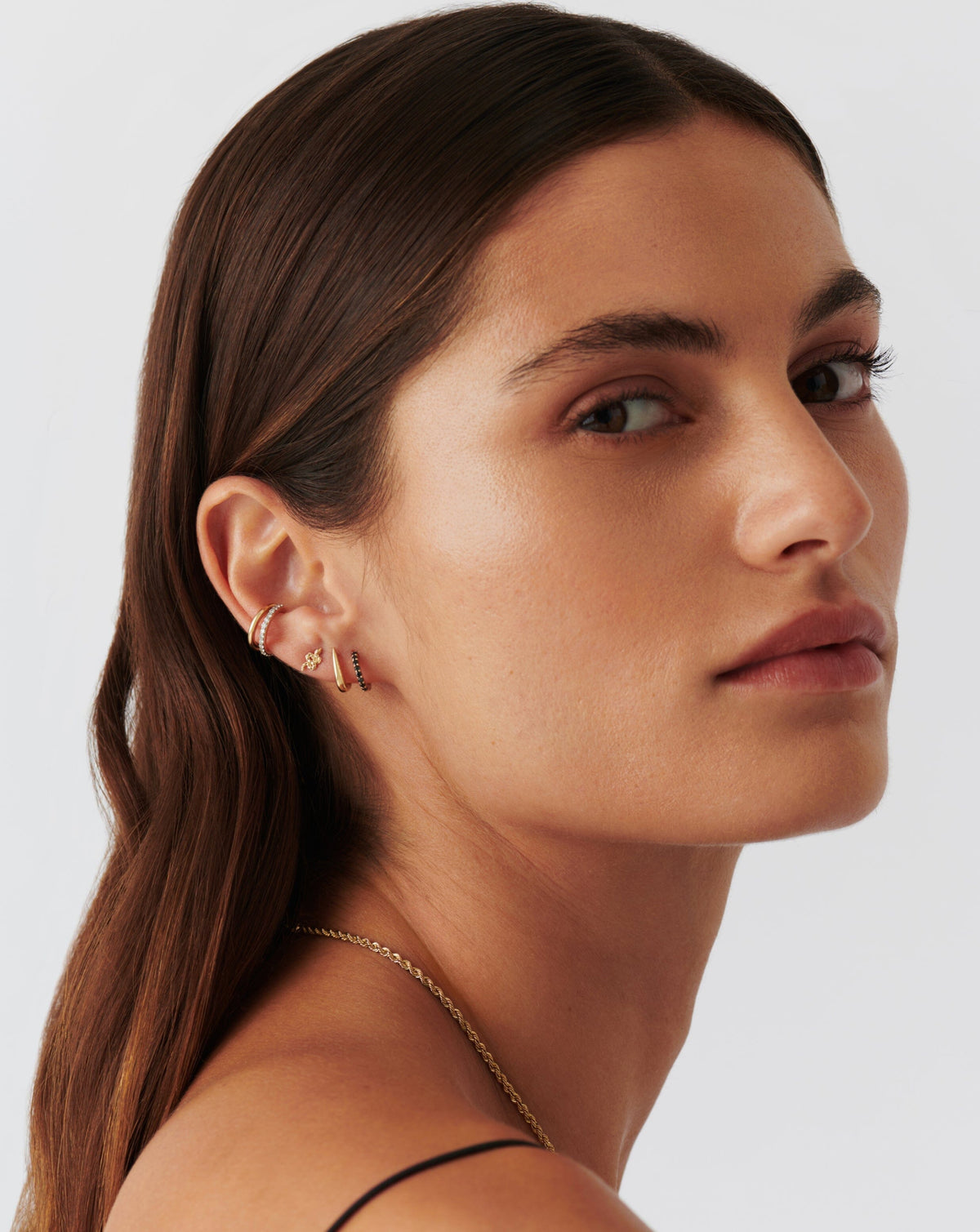 Solid Gold Snake Single Stud Earring