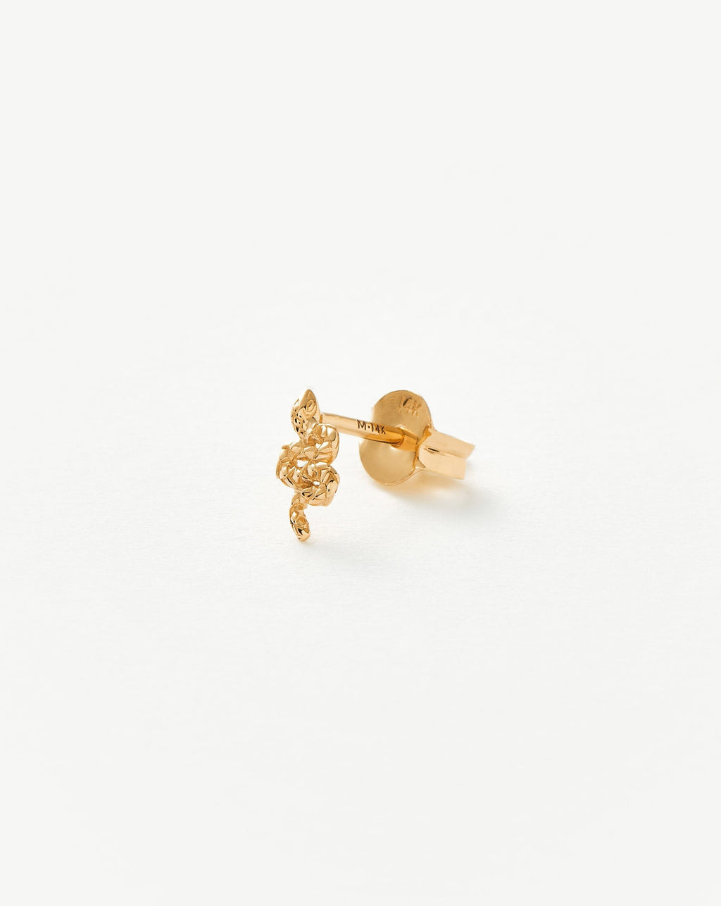 Solid Gold Snake Single Stud Earring