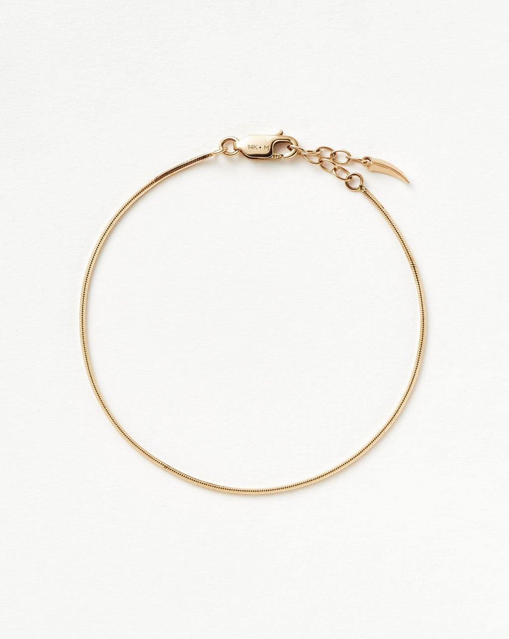 Solid Gold Square Snake Chain Bracelet