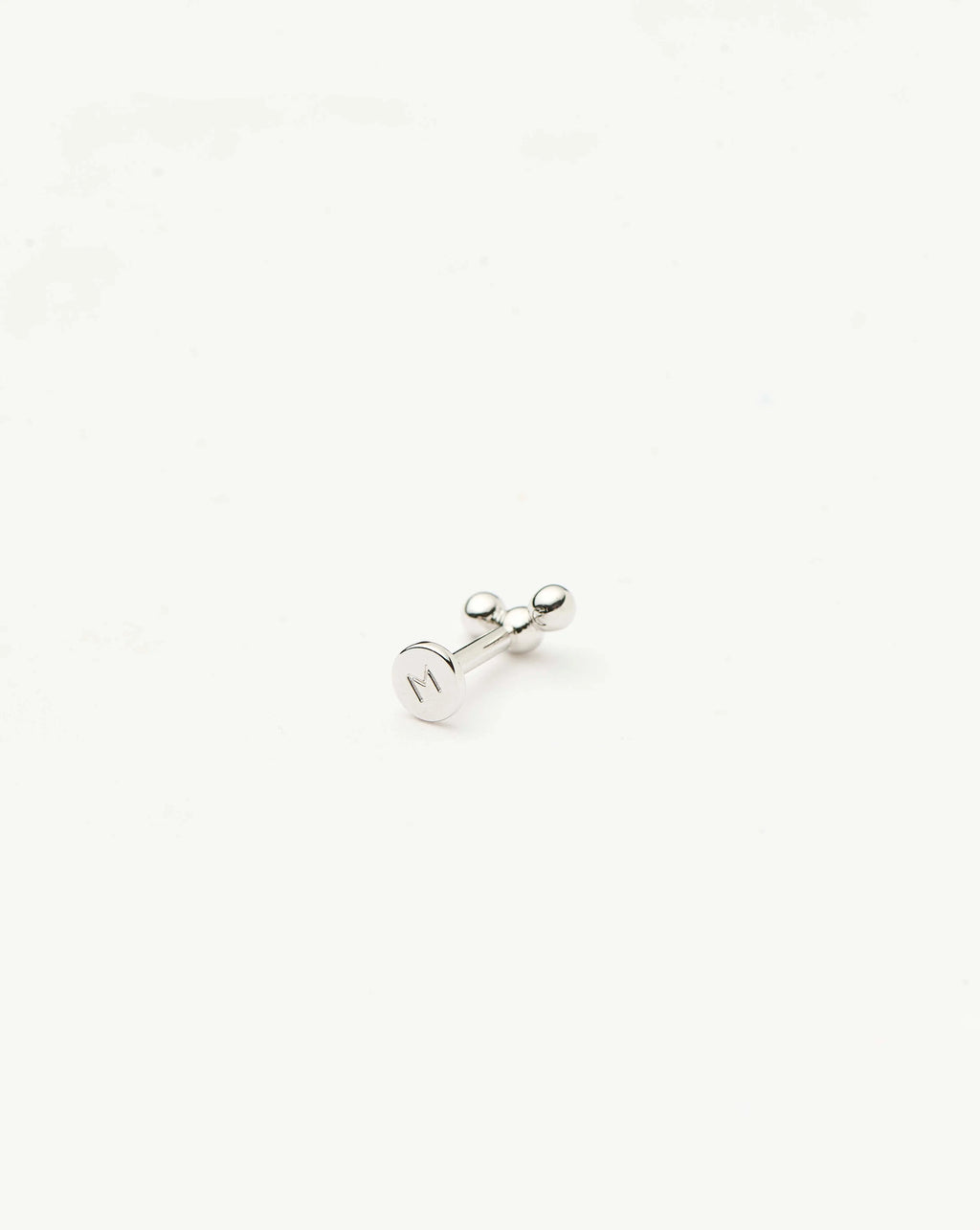 Solid Gold Trio Flat Back Stud Earring | 9ct Solid White Gold
