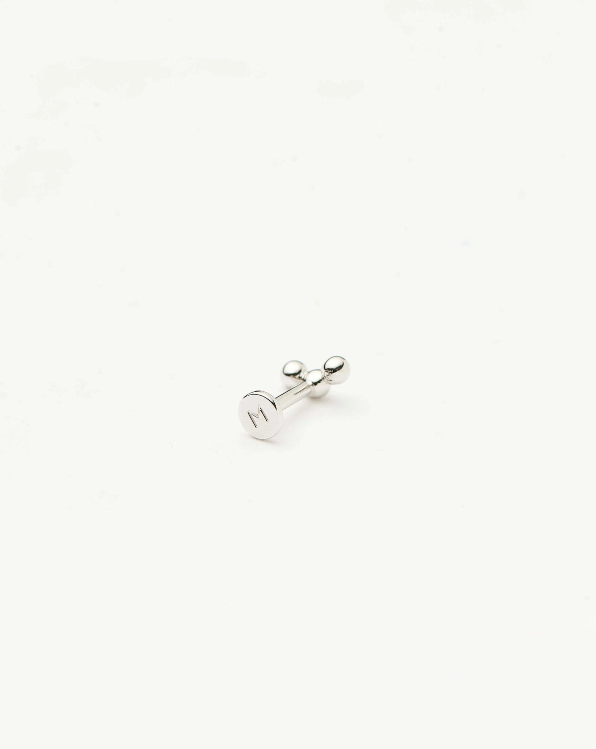 Solid Gold Trio Flat Back Stud Earring | 9ct Solid White Gold