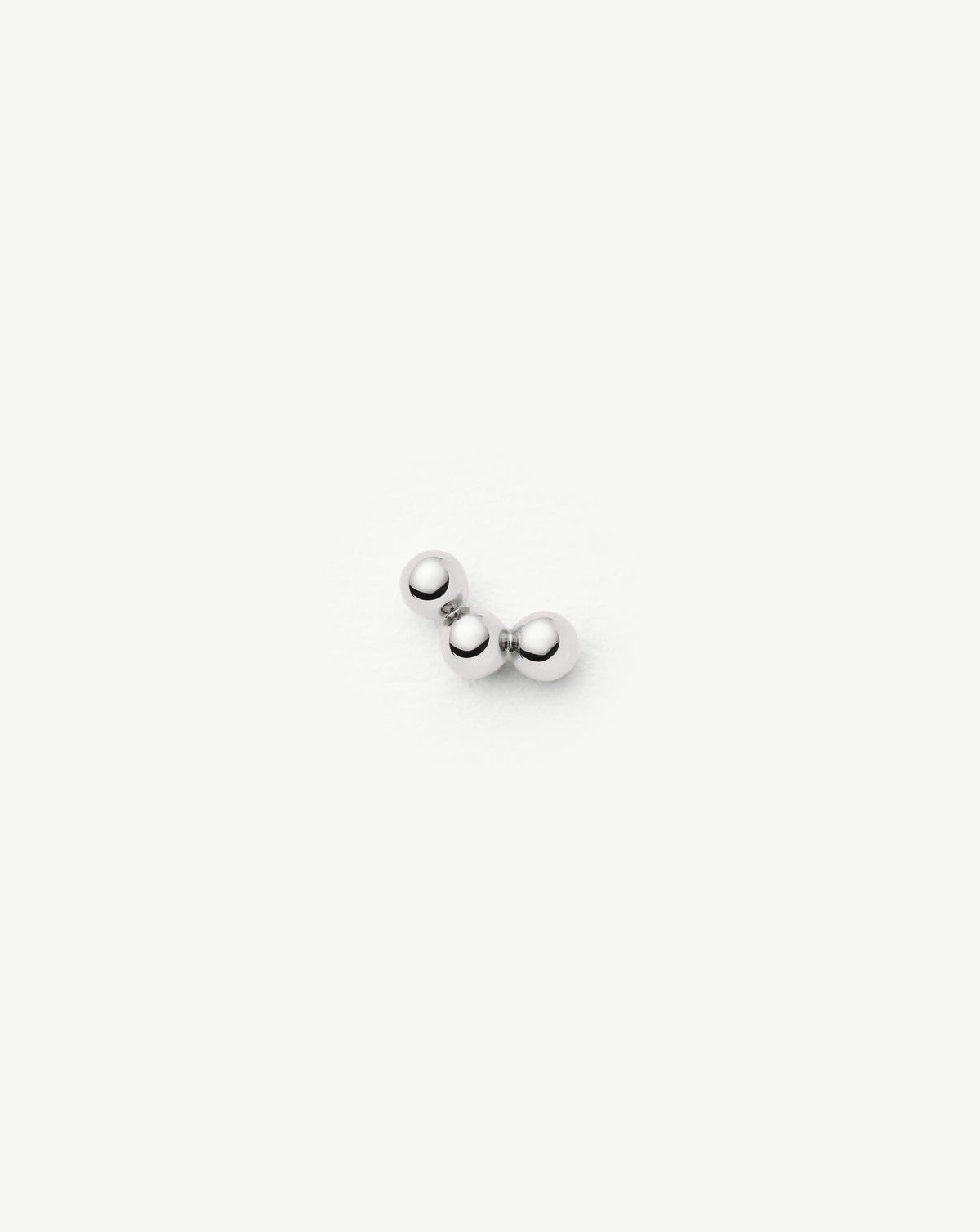 Solid Gold Trio Flat Back Stud Earring | 9ct Solid White Gold