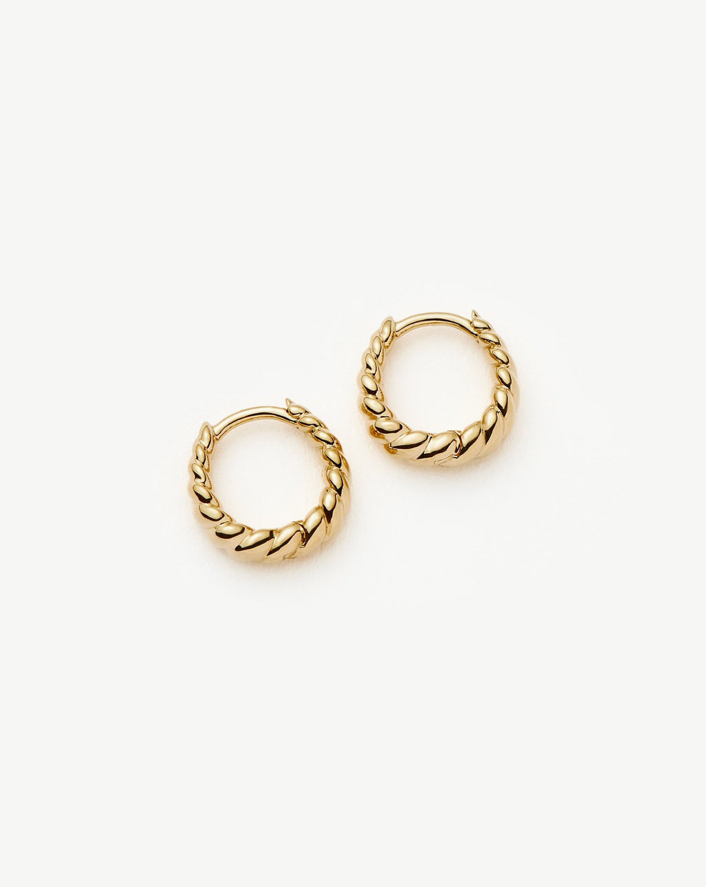 Solid Gold Twisted Huggies | 9ct Solid Yellow Gold