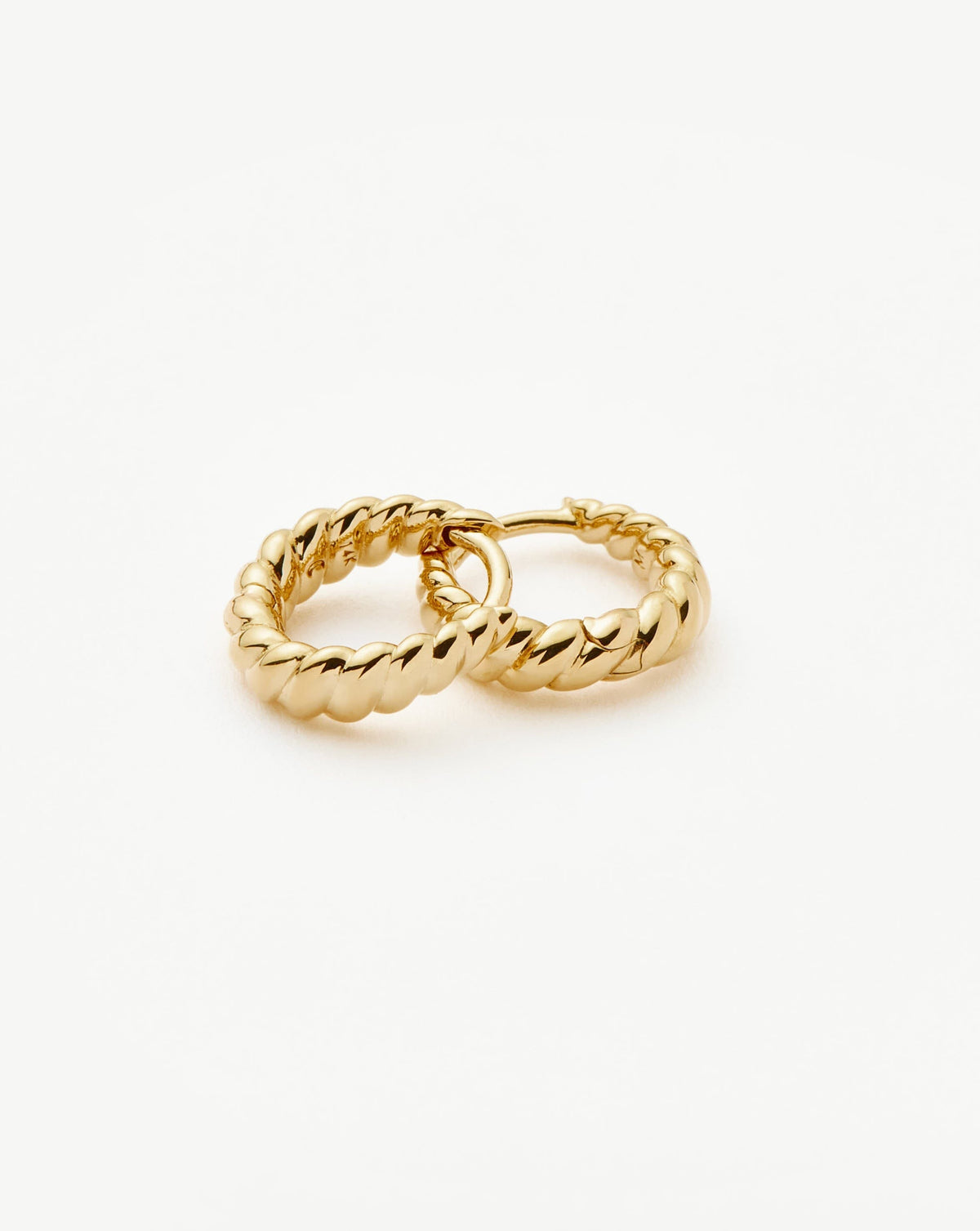 Solid Gold Twisted Huggies | 9ct Solid Yellow Gold