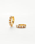 Gemstone Huggies | 18ct Gold Vermeil/Pearl