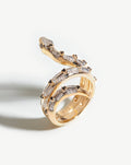 Harris Reed Solid Gold Coiled Serpent Ring | 14ct Solid Gold/Diamond