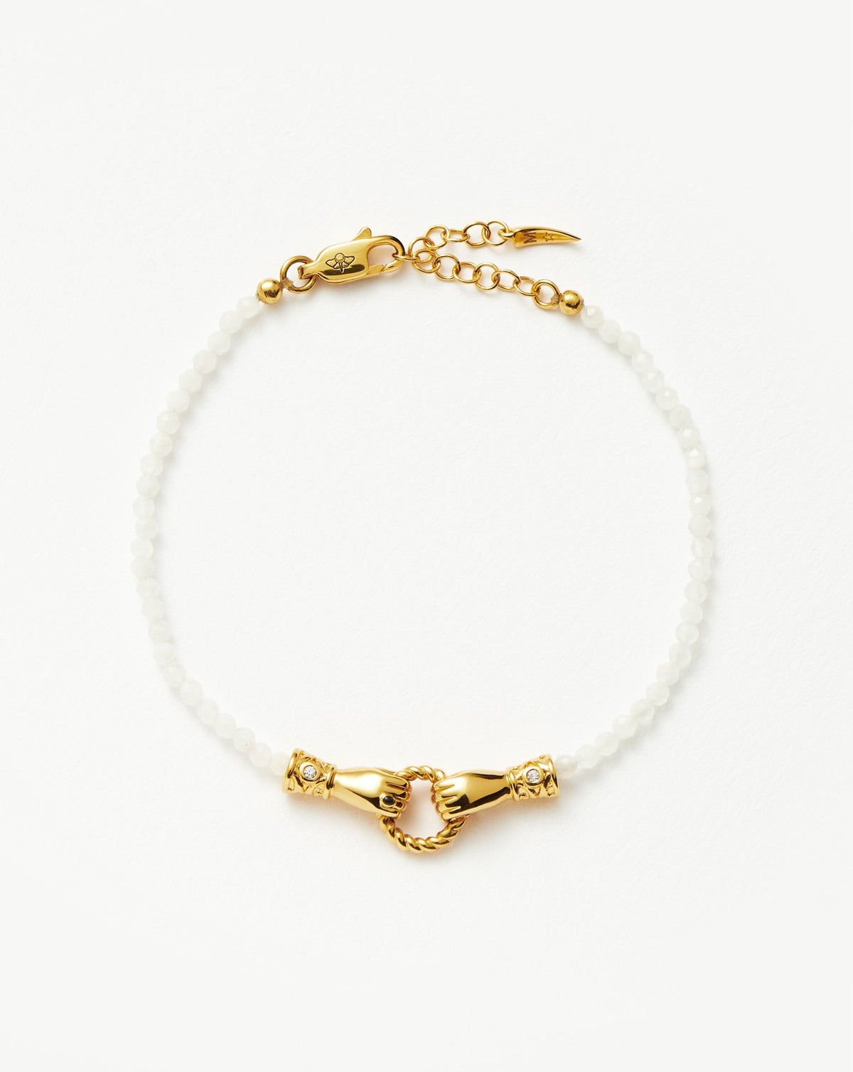 Harris Reed In Good Hands Mini Beaded Gemstone Bracelet | 18ct Gold Plated/Rainbow Moonstone