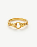 Harris Reed In Good Hands Stacking Ring | 18ct Gold Plated/Cubic Zirconia & Black Onyx