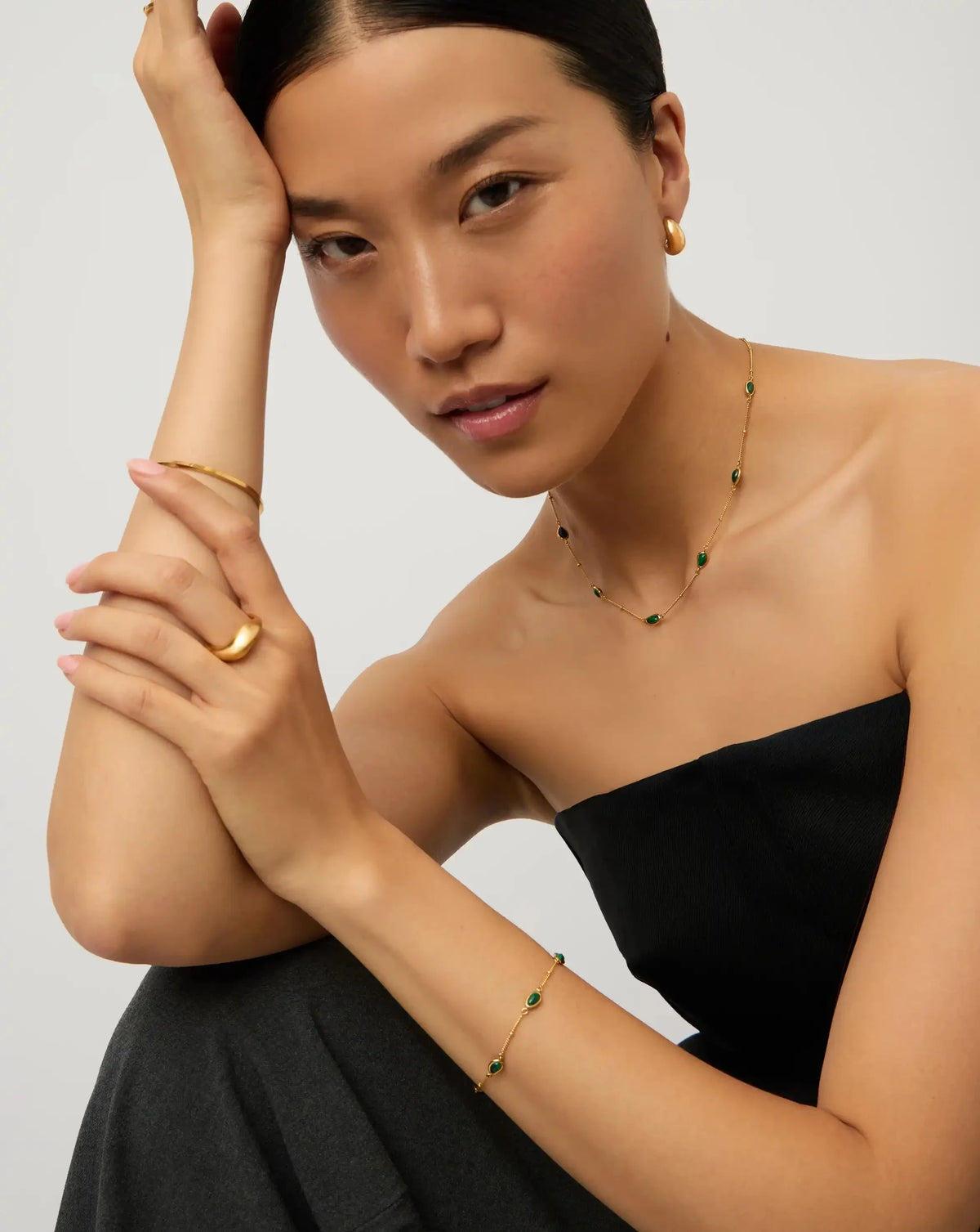 The Matching Gift Set | 18ct Gold Vermeil/Malachite