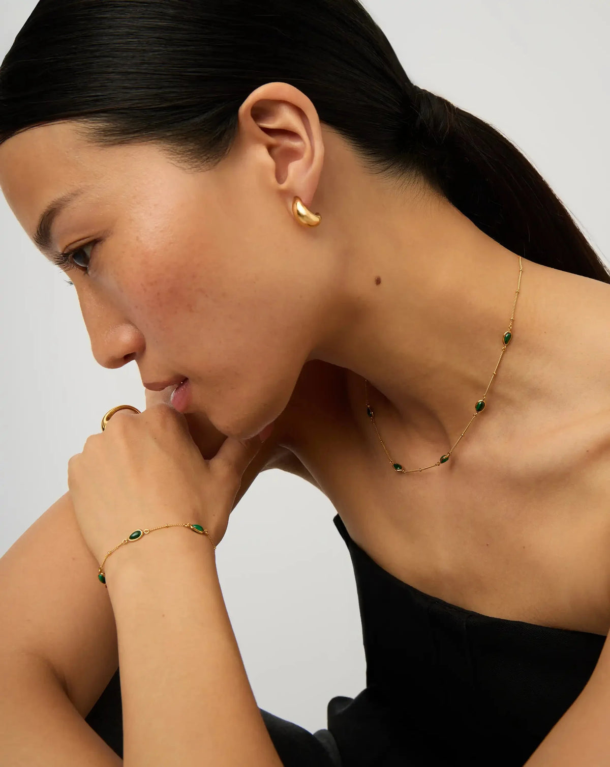 The Matching Gift Set | 18ct Gold Vermeil/Malachite