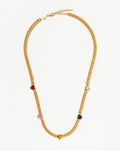 Jelly Heart Gemstone Charm Necklace | 18ct Gold Plated/Multi Quartz