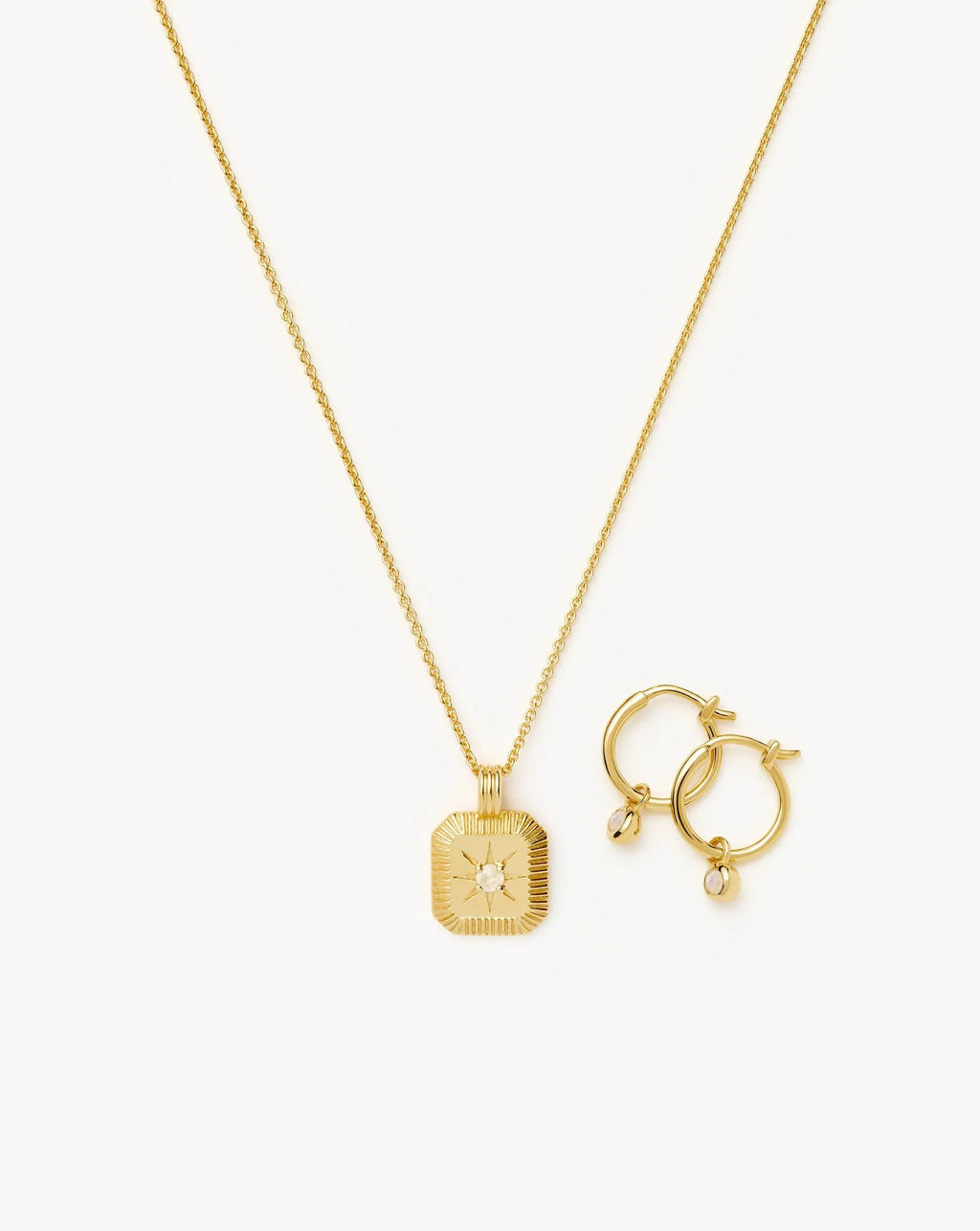 The Meaningful June Birthstone Set | 18ct Gold Vermeil/Rainbow Moonstone