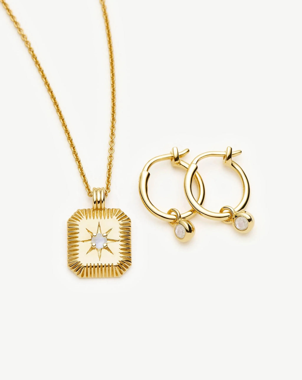 The Meaningful June Birthstone Set | 18ct Gold Vermeil/Rainbow Moonstone