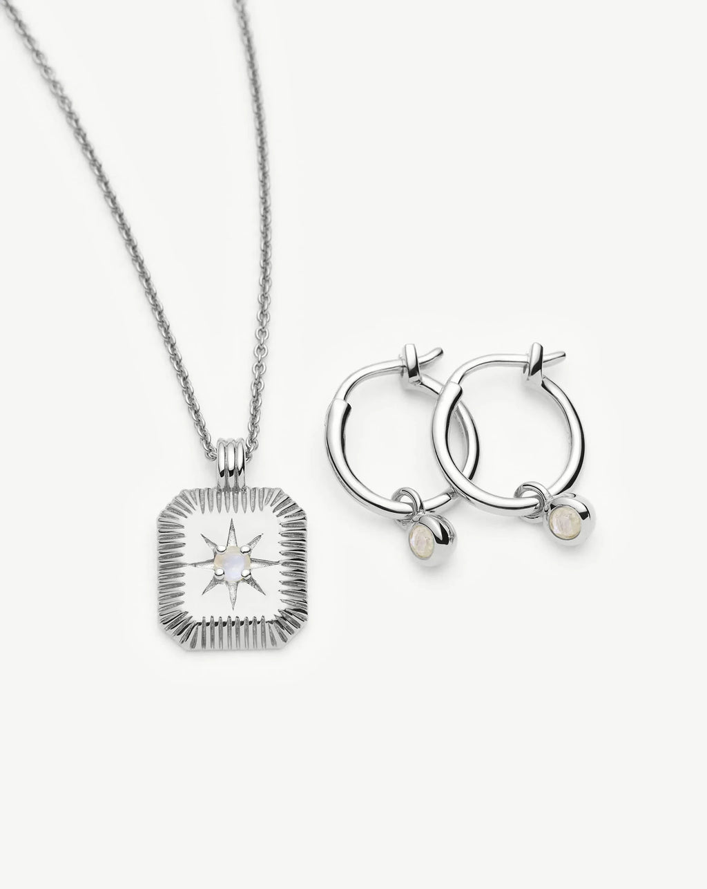 The Meaningful June Birthstone Set | Sterling Silver/Rainbow Moonstone
