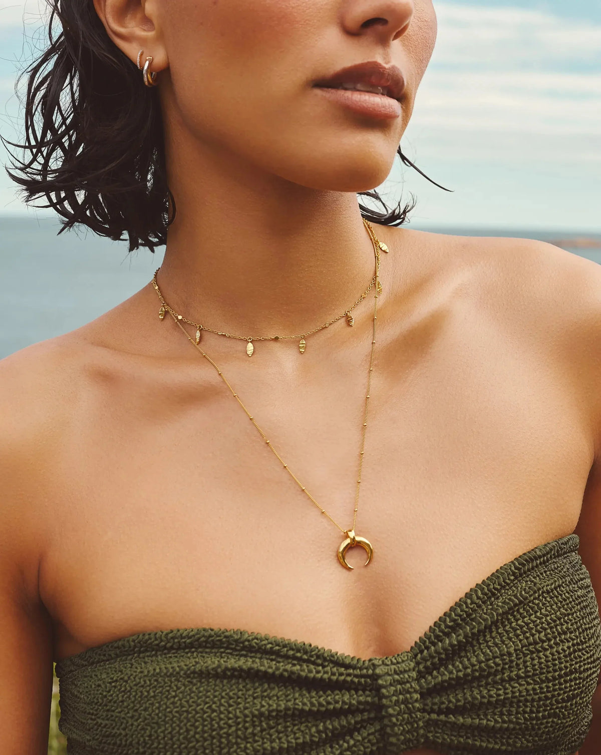 Leaf Charm Choker | 18ct Gold Vermeil