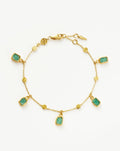 Lena Charm Bracelet | 18ct Gold Plated/Amazonite