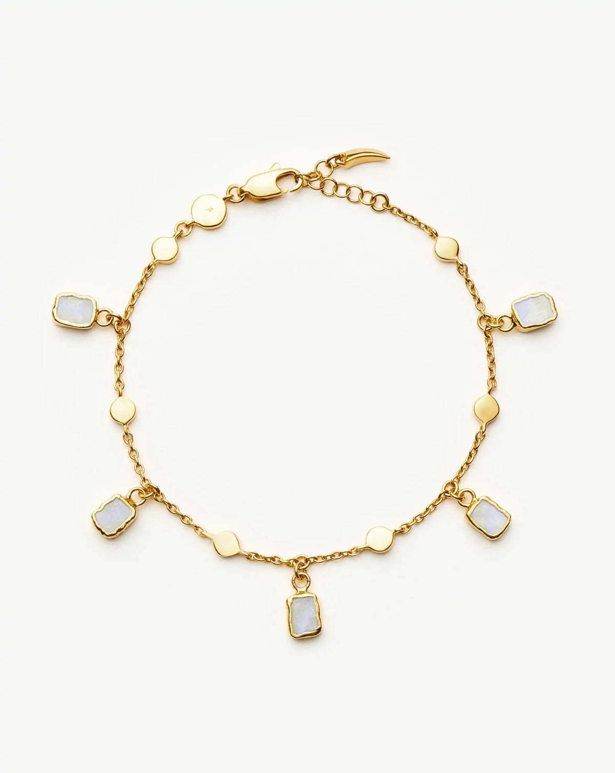 Lena Charm Bracelet | 18ct Gold Plated/Rainbow Moonstone