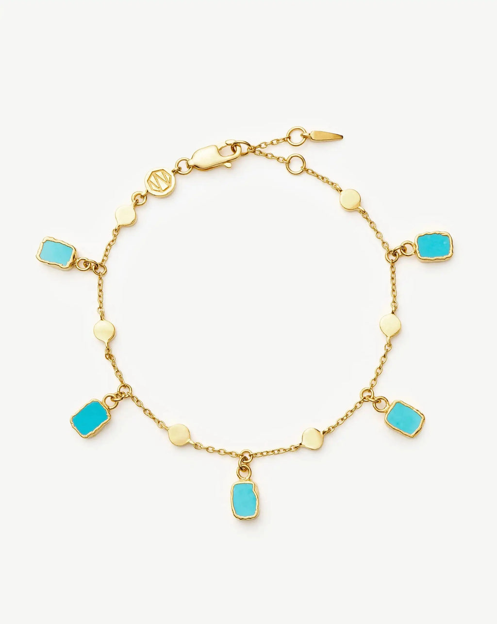 Lena Charm Bracelet | 18ct Gold Plated/Turquoise
