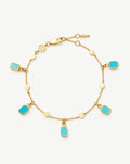 Lena Charm Bracelet | 18ct Gold Plated/Turquoise