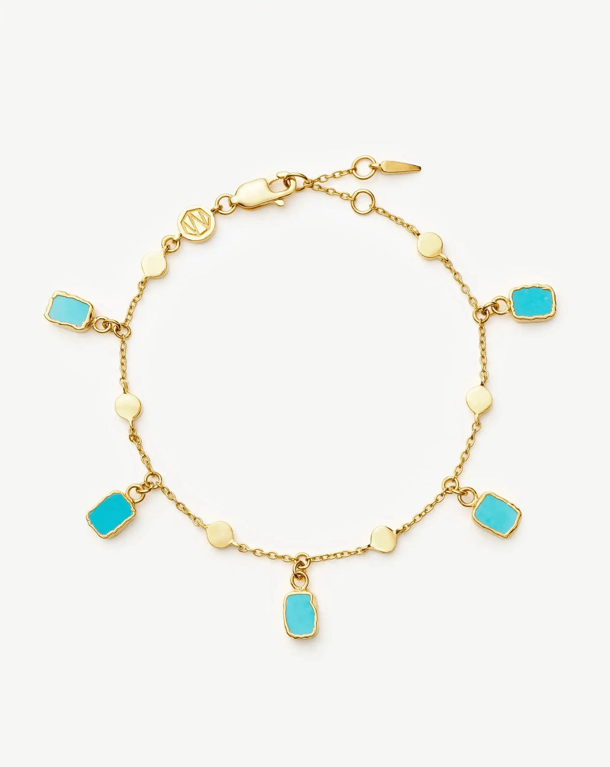 Lena Charm Bracelet | 18ct Gold Plated/Turquoise