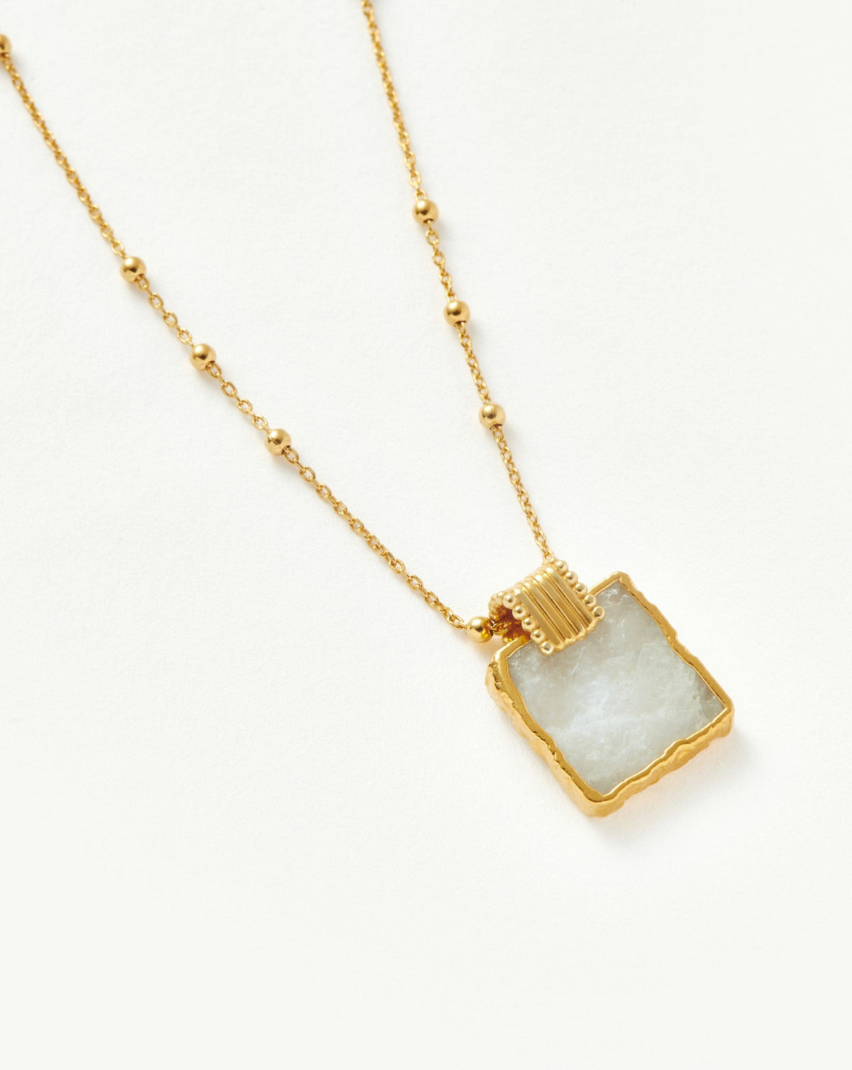 Lena Charm Necklace | 18ct Gold Plated/Rainbow Moonstone