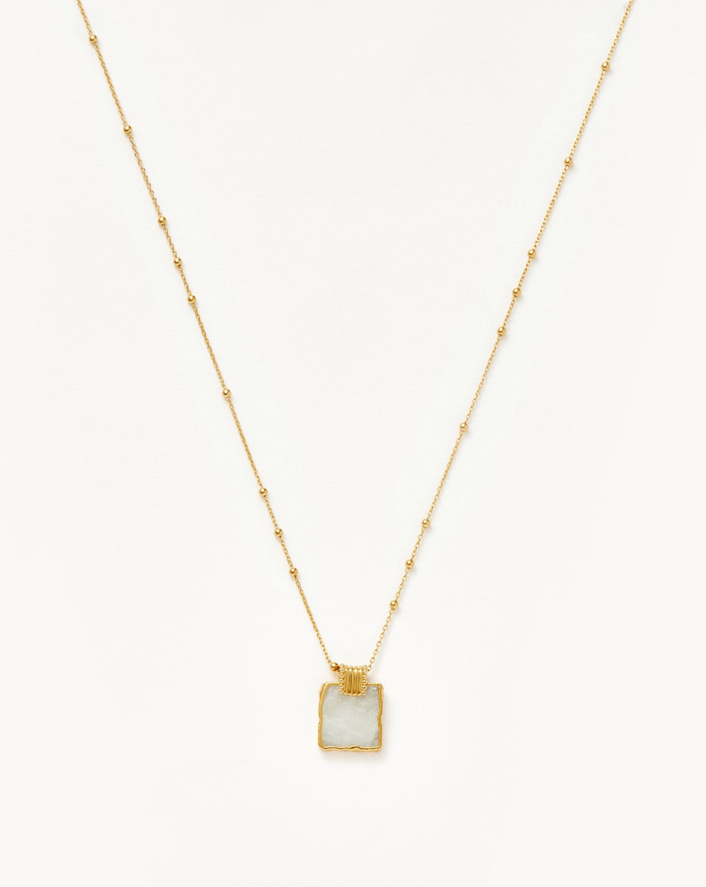 Lena Charm Necklace | 18ct Gold Plated/Rainbow Moonstone