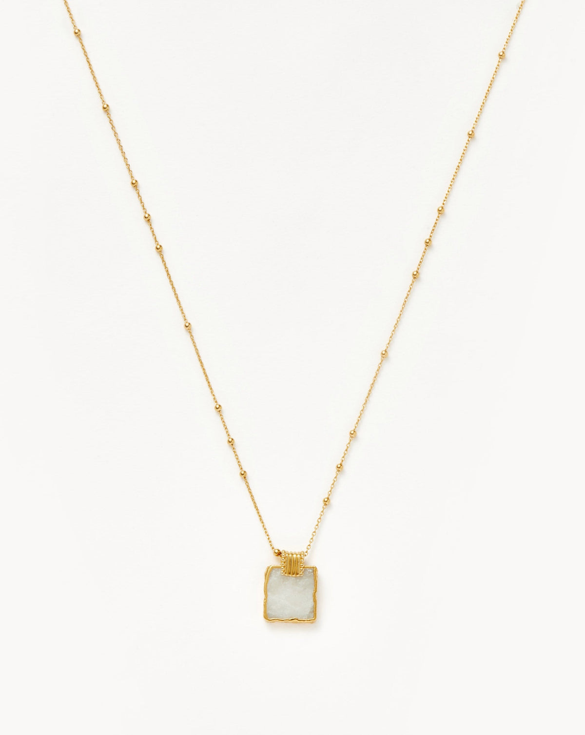 Lena Charm Necklace | 18ct Gold Plated/Rainbow Moonstone