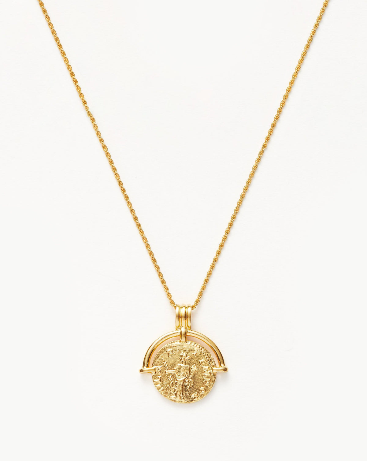 Lucy Williams Engravable Roman Arc Coin Necklace | 18ct Gold Plated
