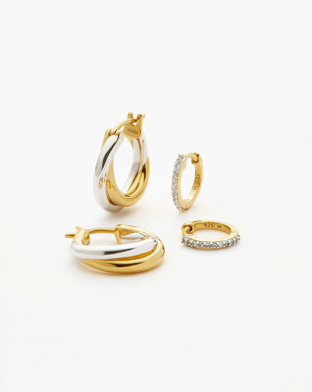 The Everyday Entwined Hoop Set | Mixed Metal / 18ct Gold Vermeil