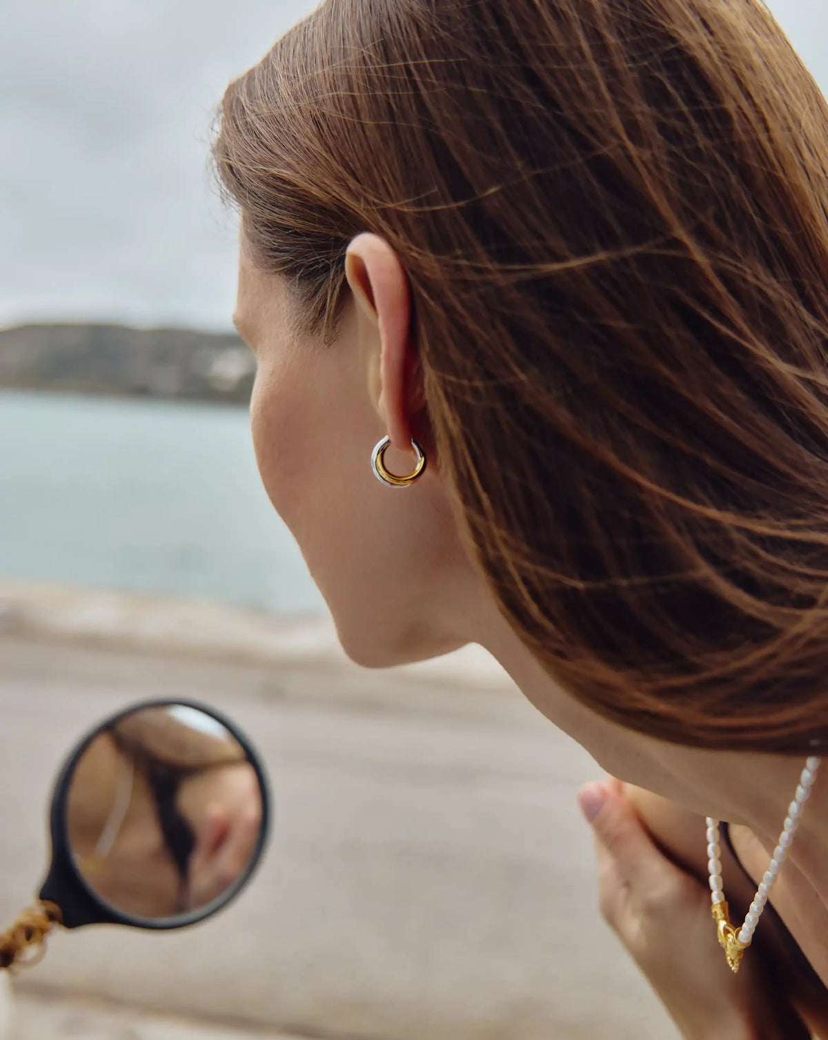Lucy Williams Entwine Small Hoop Earrings | Mixed Metal