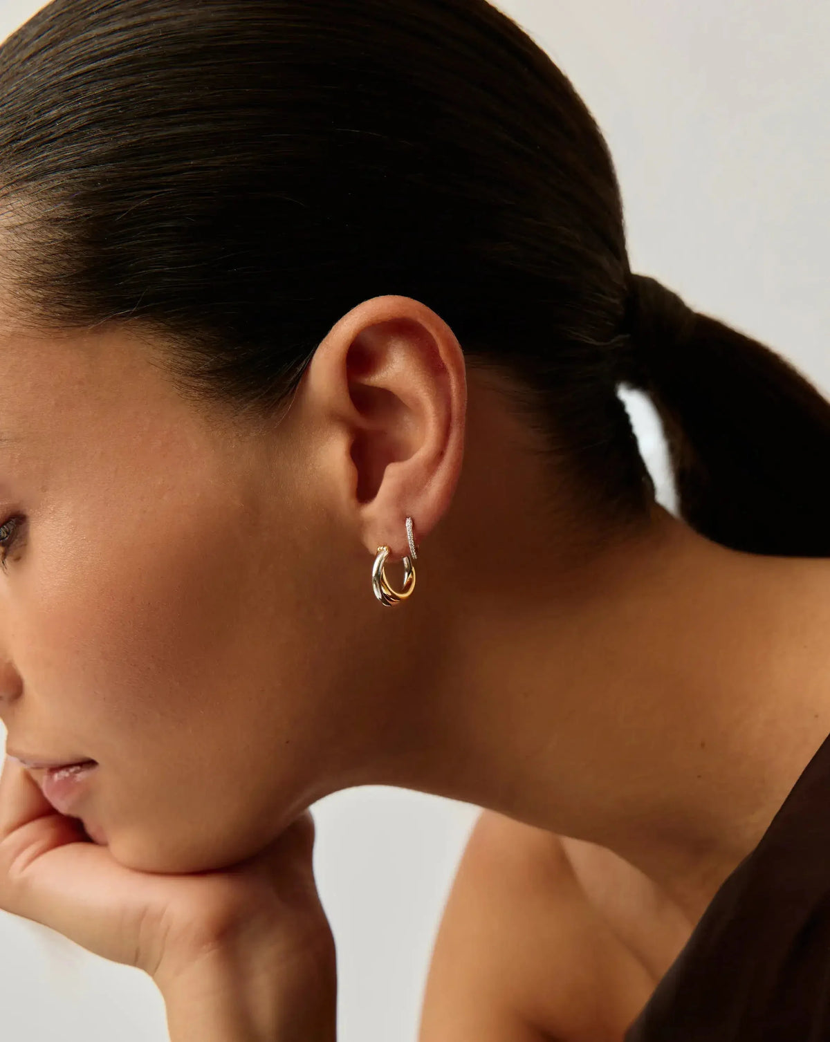 Lucy Williams Entwine Small Hoop Earrings | Mixed Metal