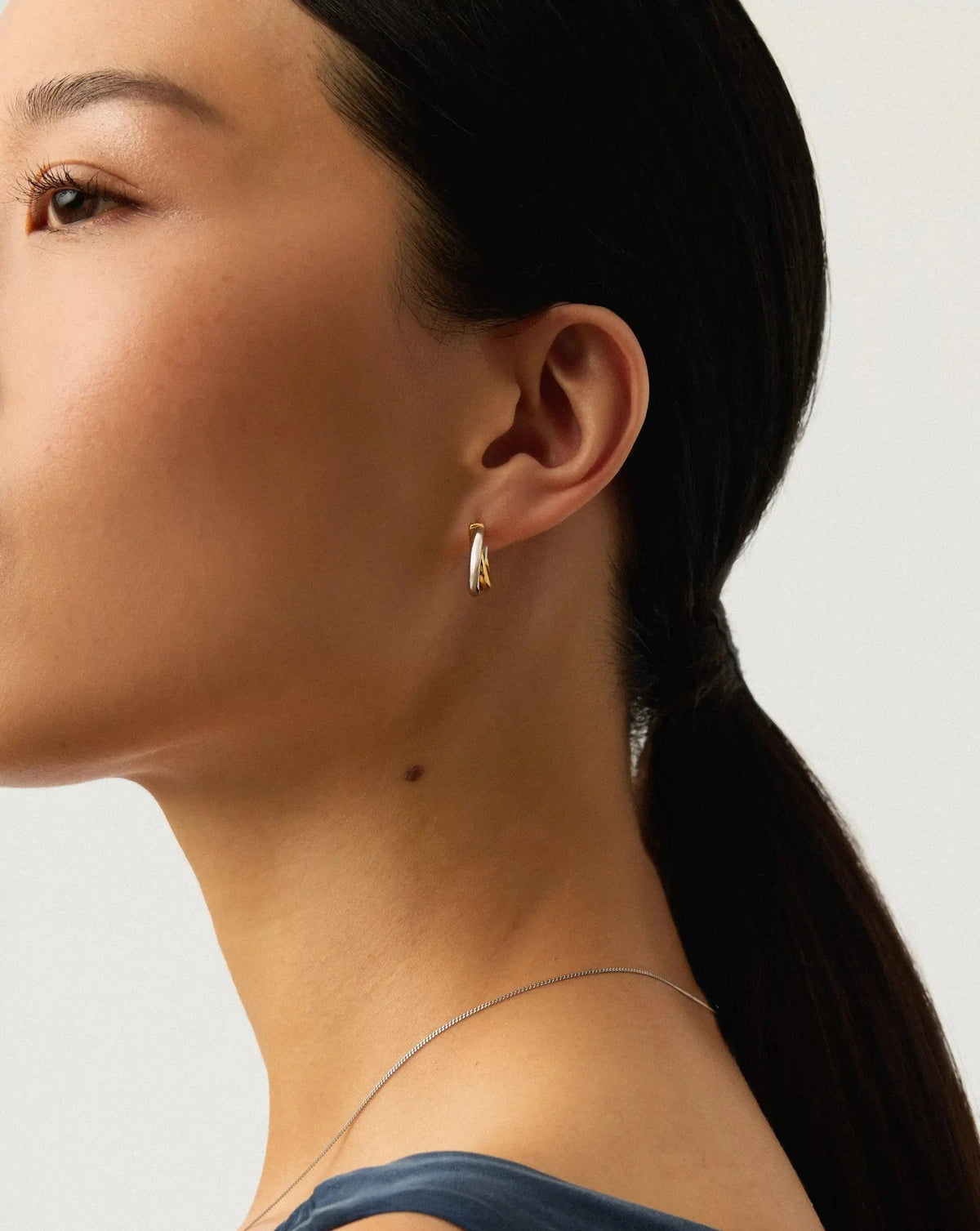 Lucy Williams Entwine Small Hoop Earrings | Mixed Metal