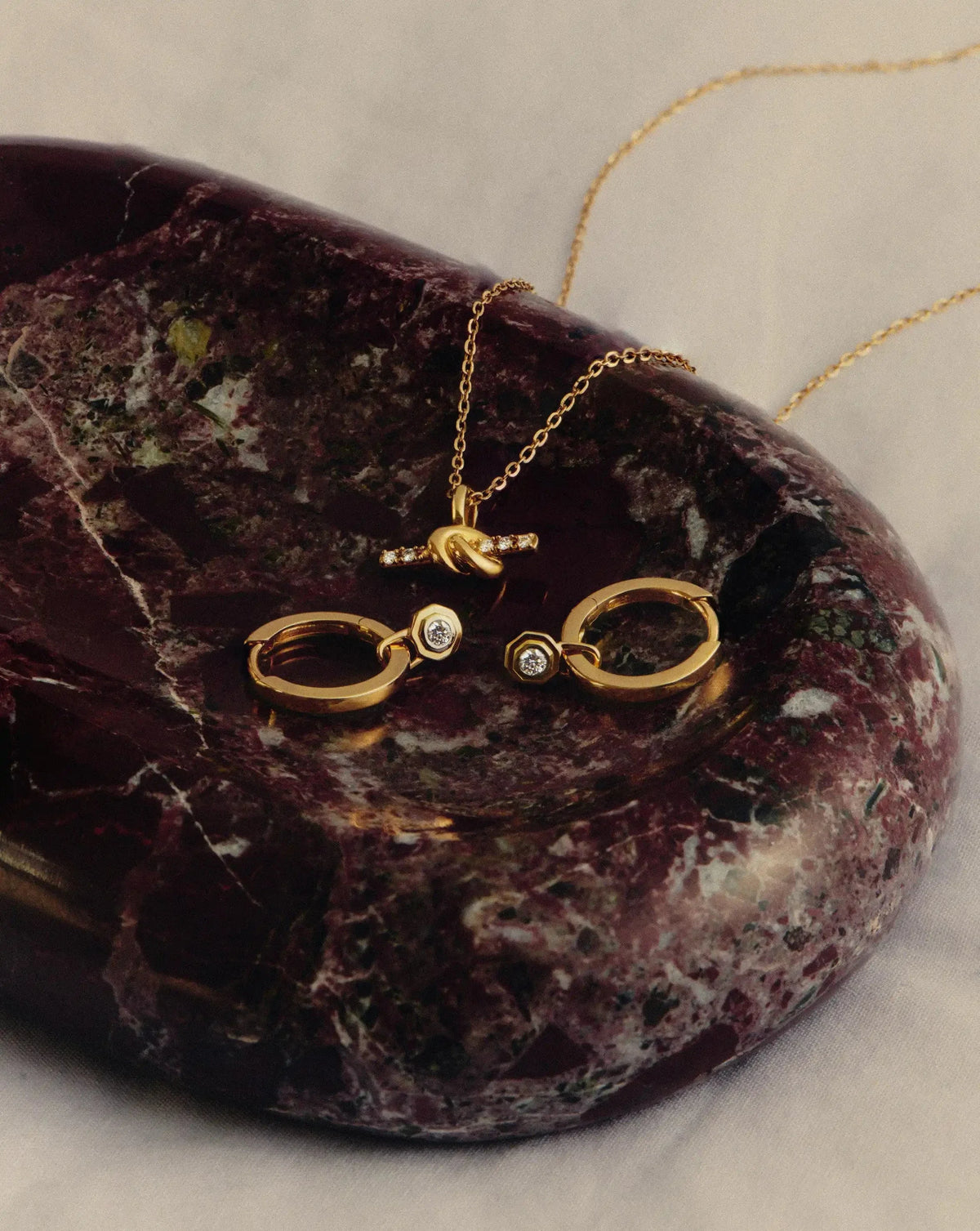 Lucy Williams Solid Gold Diamond Drop Huggies | 9ct Solid Yellow Gold/Lab Grown Diamonds