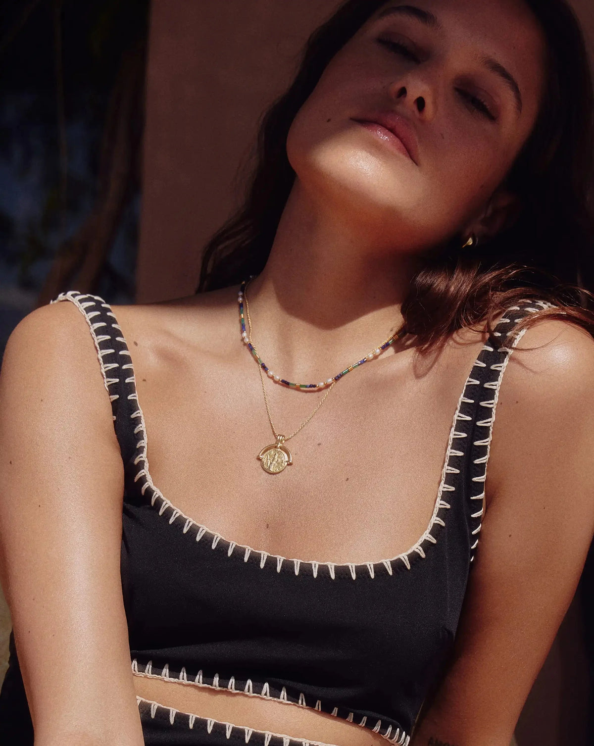 Lucy Williams Engravable Roman Arc Coin Necklace | 18ct Gold Plated