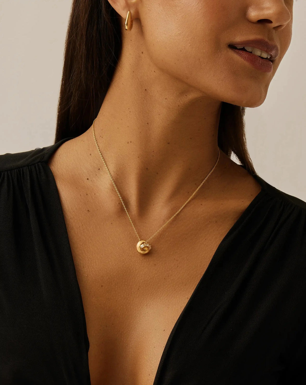 Lucy Williams Pavé Knot Pendant Necklace  | 18ct Gold Plated