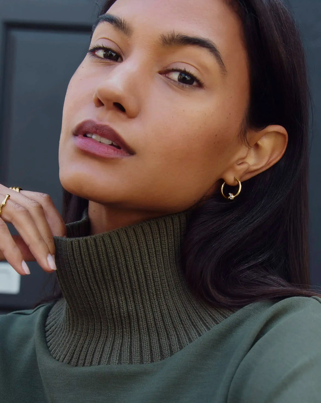 Lucy Williams Pavé Knot Small Hoop Earrings | 18ct Gold Plated