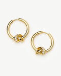 Lucy Williams Pavé Knot Small Hoop Earrings | 18ct Gold Plated