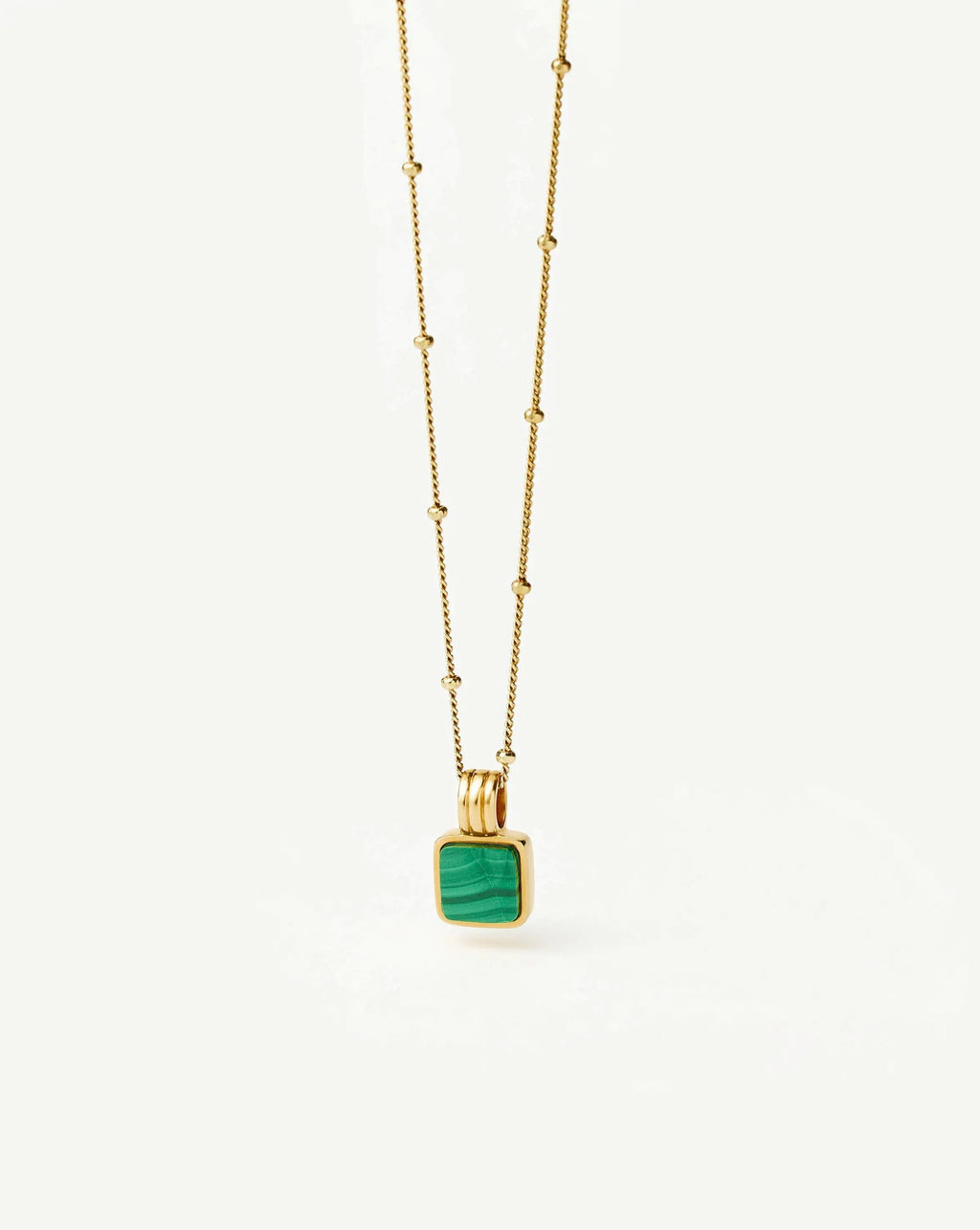 Lucy Williams Square Malachite Necklace | 18ct Gold Vermeil/Malachite