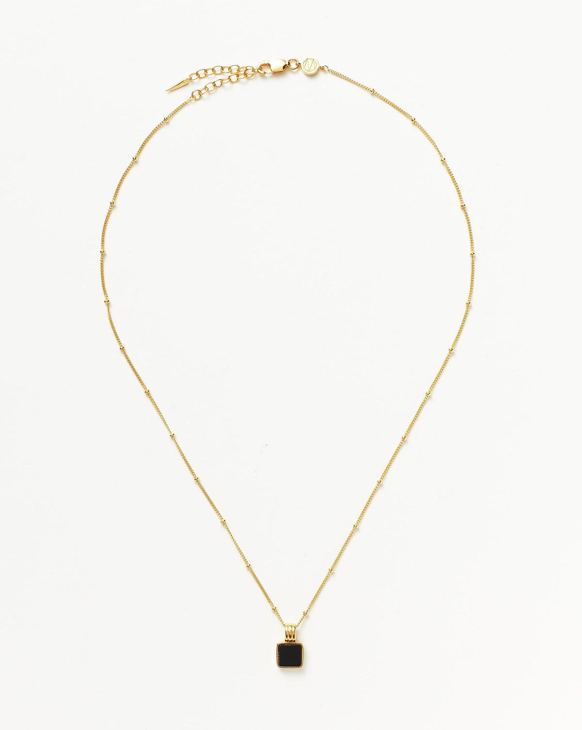Lucy Williams Square Onyx Necklace | 18ct Gold Vermeil/Black Onyx