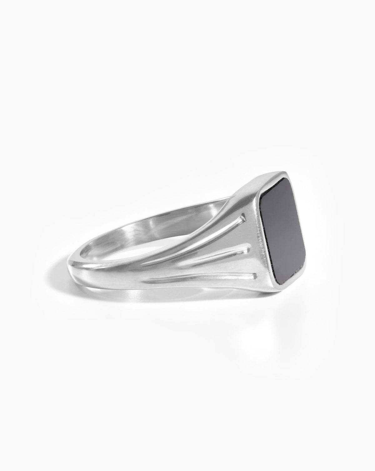 Lucy Williams Square Signet Ring | Silver Plated/Black Onyx