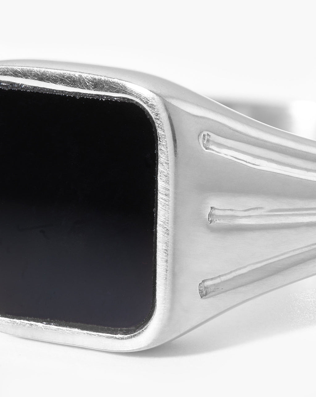 Lucy Williams Square Signet Ring | Silver Plated/Black Onyx